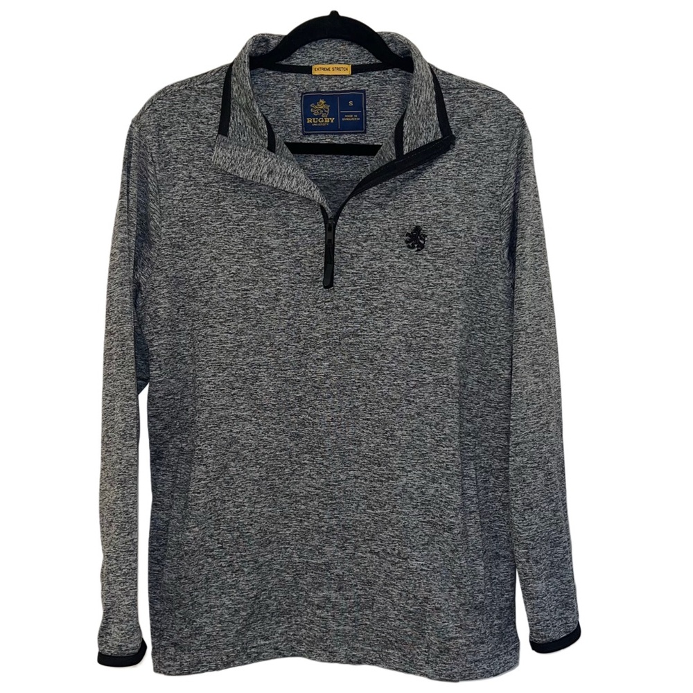 Rugby University Gray Quarter-Zip Pullover Men’s Size Small